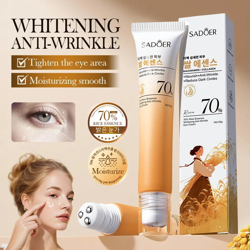 1/3/5/10Pcs Rice Essences Firming Eye Cream Anti Dark Circles Anti Wrinkle Whitening Moisturizer Korean Eyes Skin Care Cosmetics