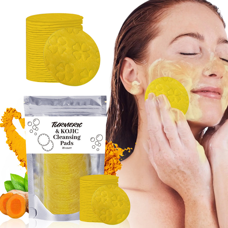 Turmeric Exfoliating Cleansing Pads for deep cleansing, brightening skin and enhancing complexion.