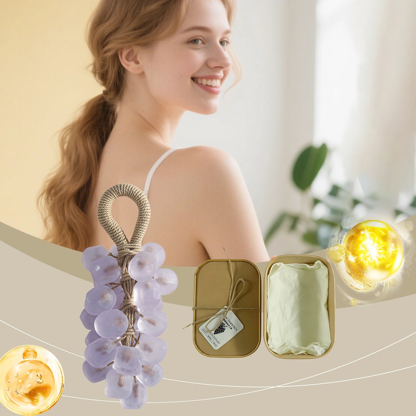 Grape Hand Soap Deep Clean Remove Dirt Hydrating Nourish Soften Hand Skin Repair Dryness Smooth Texture Delicate Handmade Soaps