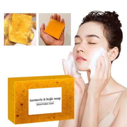 100g Turmeric Hand Made Soap, Lemon Kojic Acid Soap, Deep Cleaning For Face And Body Skin Care