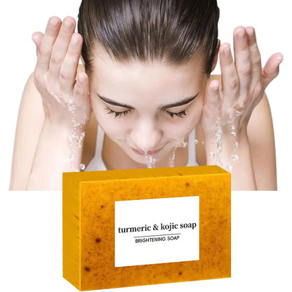100g Turmeric Hand Made Soap, Lemon Kojic Acid Soap, Deep Cleaning For Face And Body Skin Care