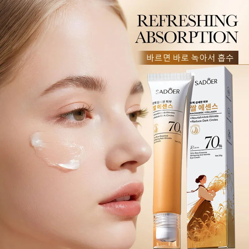 1/3/5/10Pcs Rice Essences Firming Eye Cream Anti Dark Circles Anti Wrinkle Whitening Moisturizer Korean Eyes Skin Care Cosmetics