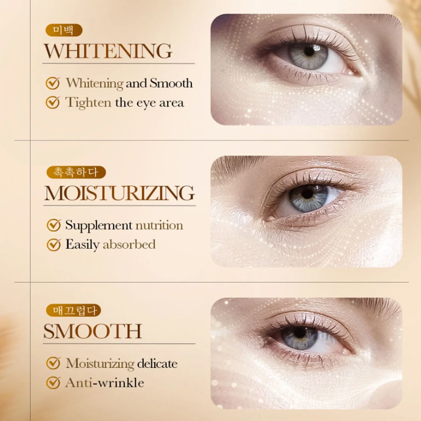 1/3/5/10Pcs Rice Essences Firming Eye Cream Anti Dark Circles Anti Wrinkle Whitening Moisturizer Korean Eyes Skin Care Cosmetics