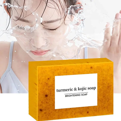 100g Turmeric Hand Made Soap, Lemon Kojic Acid Soap, Deep Cleaning For Face And Body Skin Care