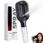 Detangling scalp massage hairbrush featuring integrated spray for easy hair care and styling.