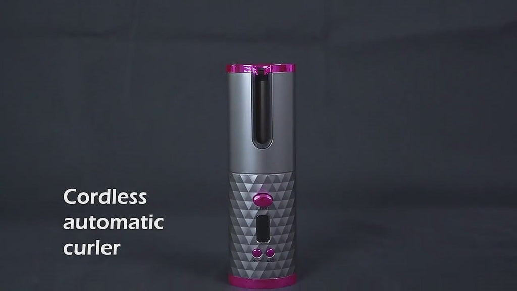 Rechargeable Automatic Hair Curler with LCD Display & Ceramic Curling Technology