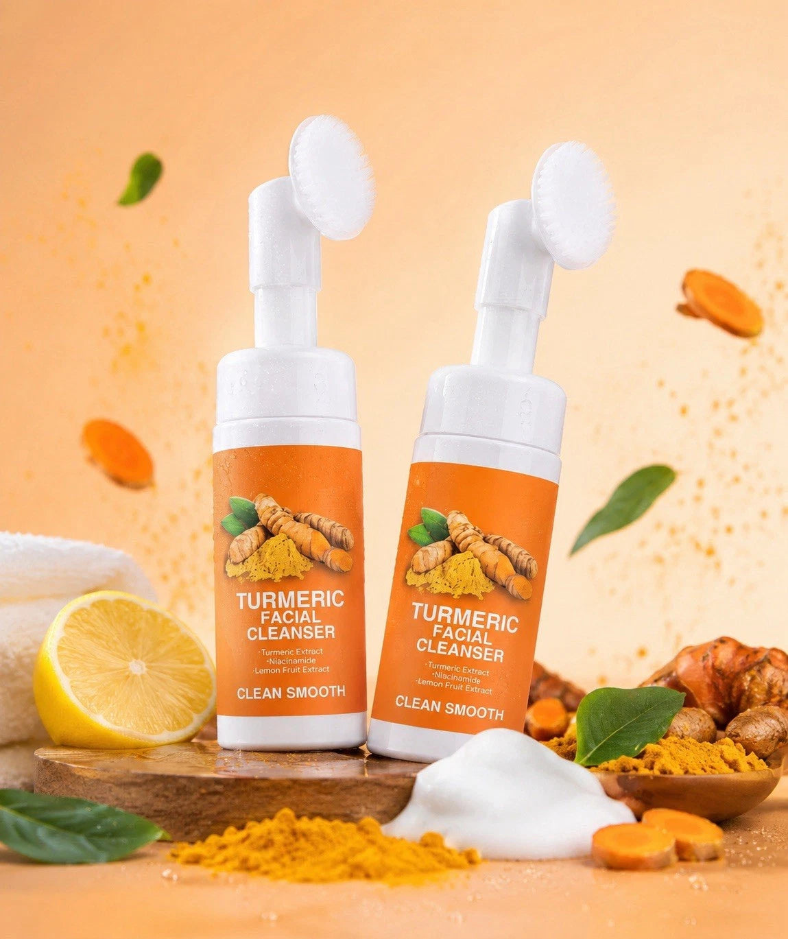 Turmeric Exfoliating Cleansing Pads, Facial Sponges for Deep Cleansing